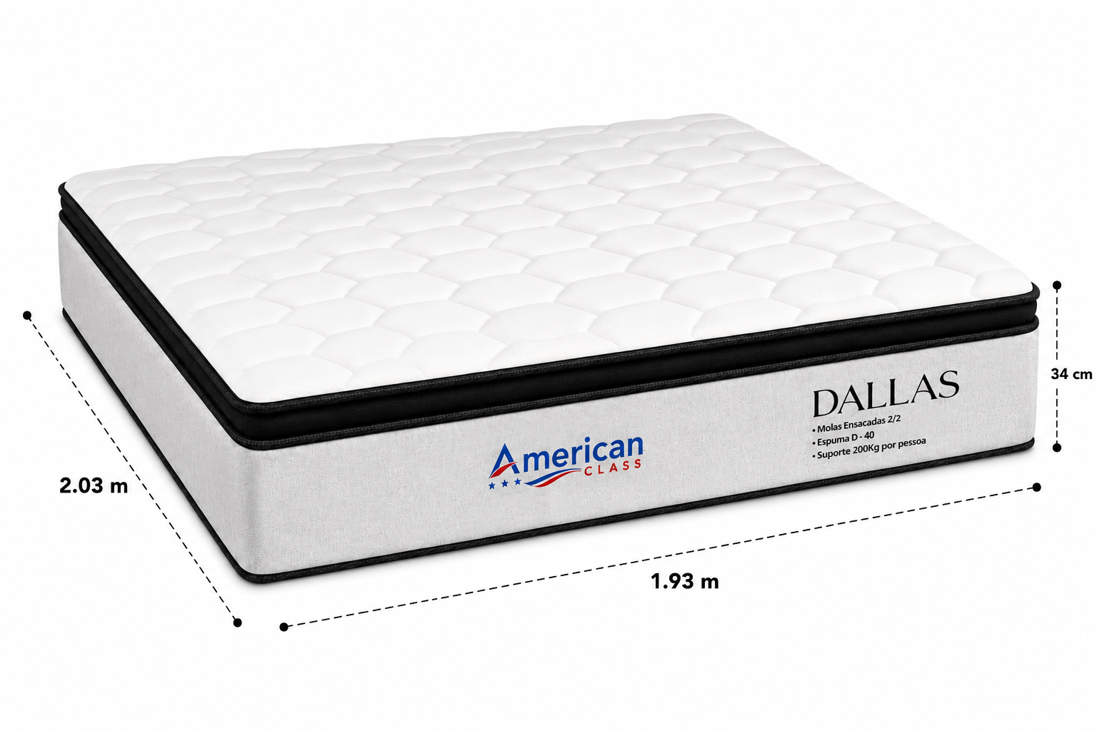 Colchão Dallas Molas Ensacadas com Espuma D-40