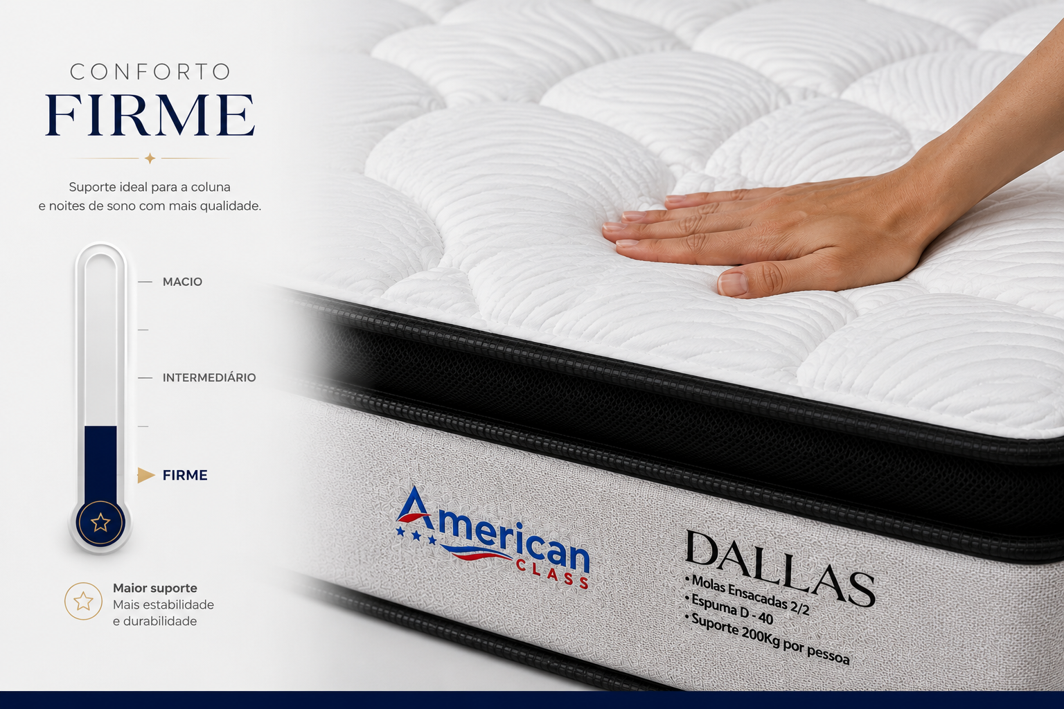 Colchão Dallas Molas Ensacadas com Espuma D-40